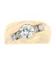 Gentlemans Round Brilliant Diamond Tapered Ring